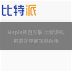 Bitpie钱包安装 比特派钱包的冷存储功能解析